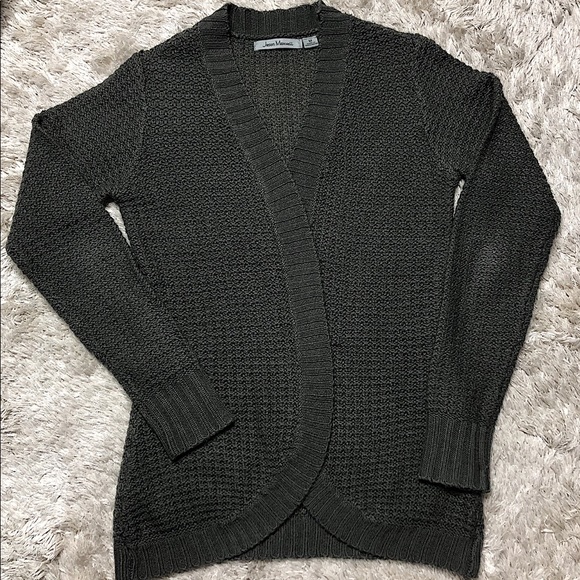 Grey open front cardigan sweater - Picture 2 of 2